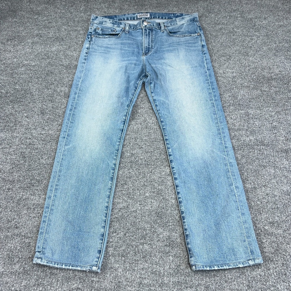 S.M.N Jeans Mens 33x28 Blue The Hunter Standard Slim Fit Light‎ Wash